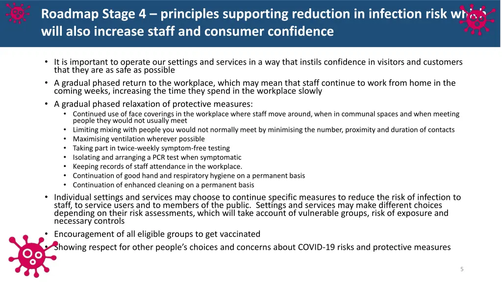 roadmap stage 4 principles supporting reduction