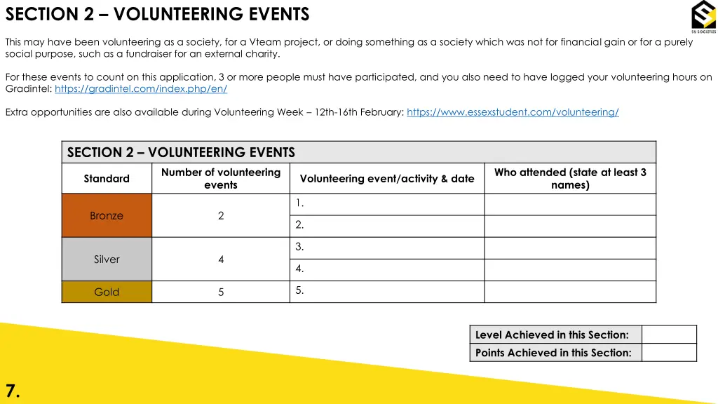 section 2 volunteering events