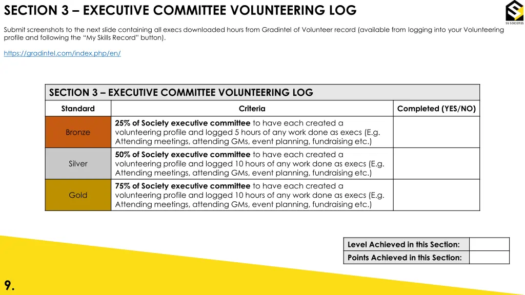 section 3 executive committee volunteering log