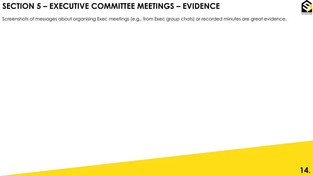 section 5 executive committee meetings evidence