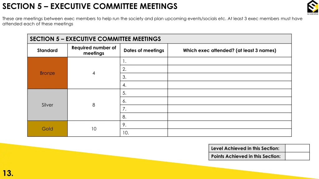 section 5 executive committee meetings