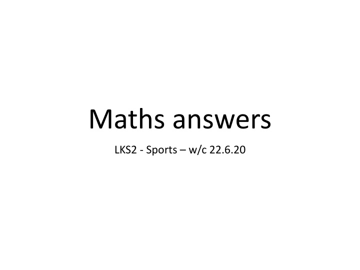 maths answers