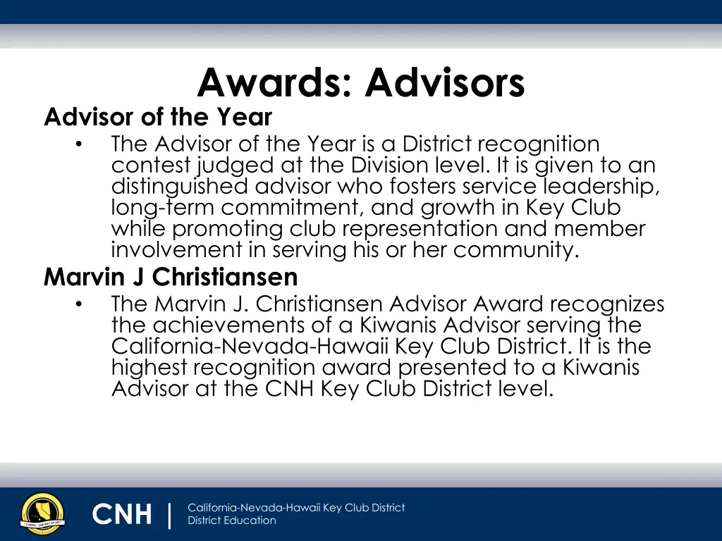 awards advisors