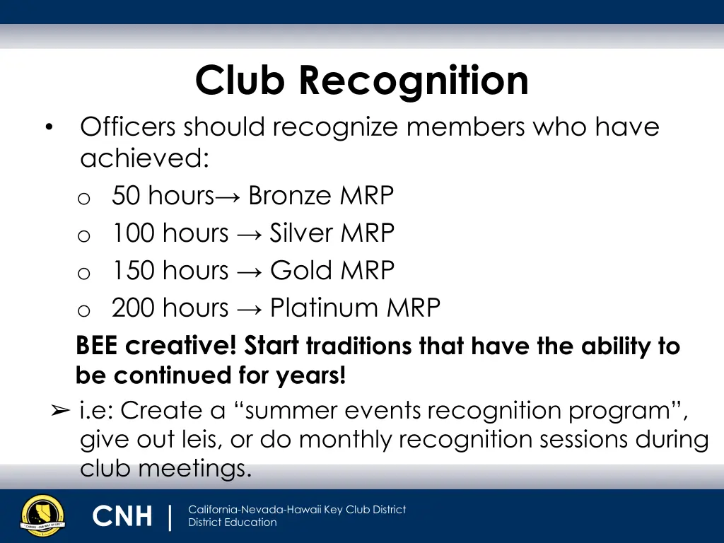 club recognition