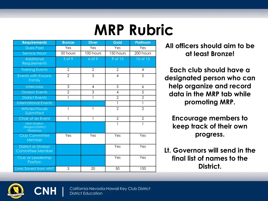 mrp rubric silver gold yes yes 100 hours