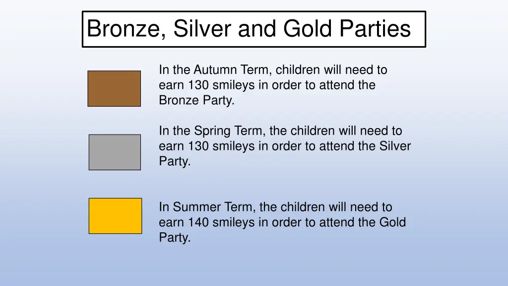 bronze silver and gold parties 1