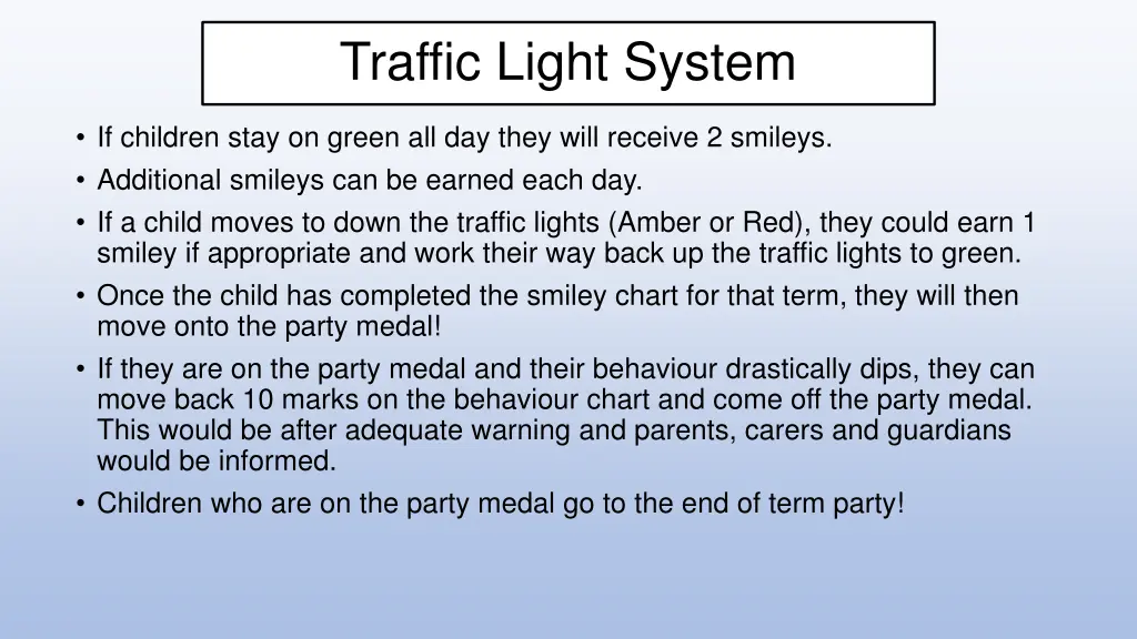 traffic light system