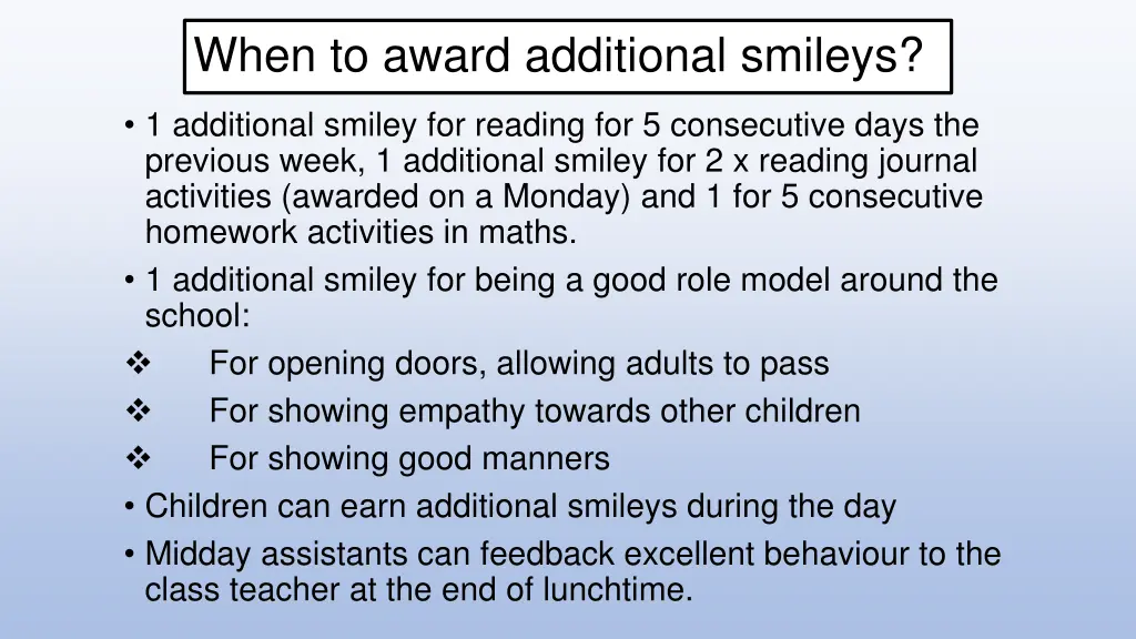 when to award additional smileys