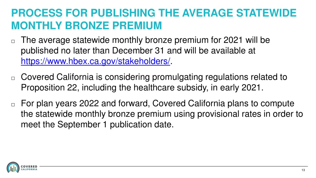 process for publishing the average statewide