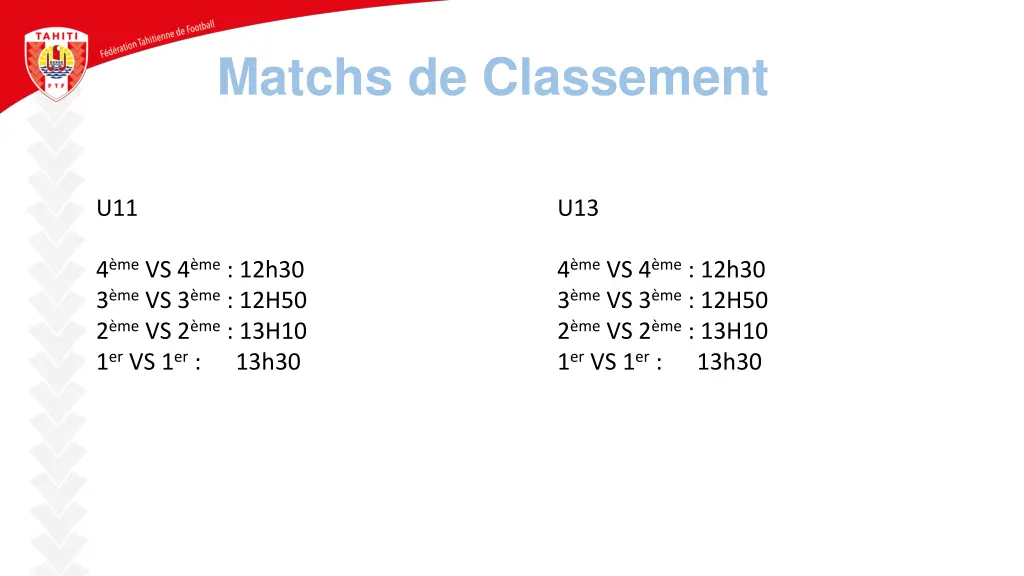 matchs de classement