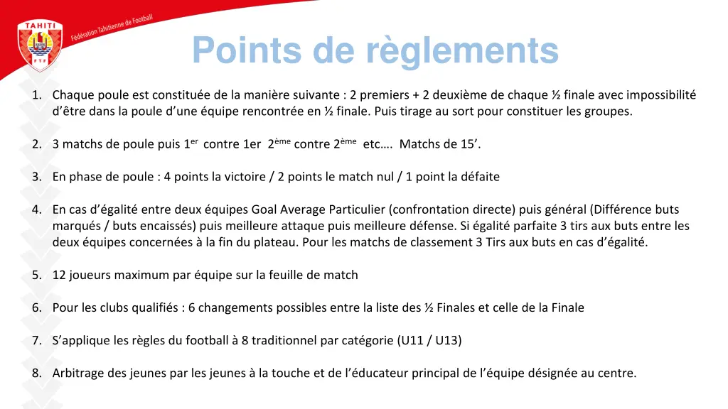 points de r glements