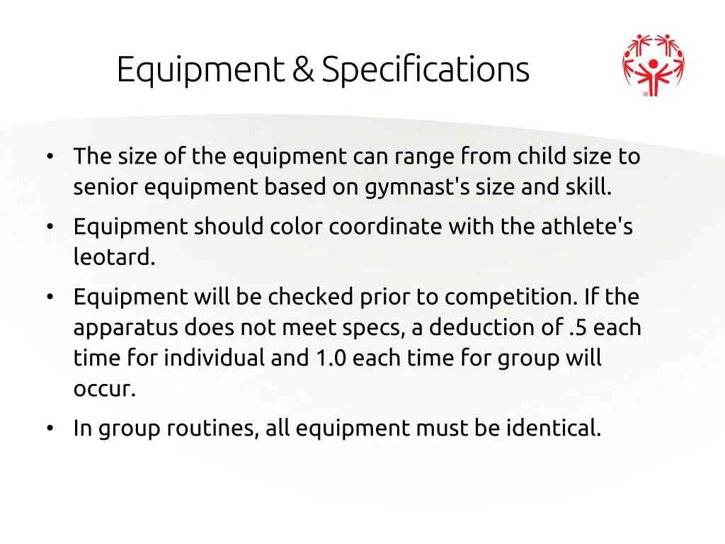 equipment specifications