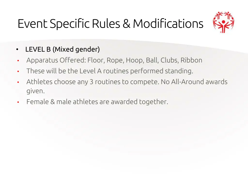 event specific rules modifications 1