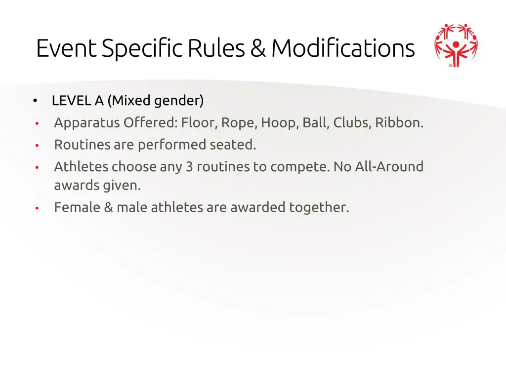 event specific rules modifications