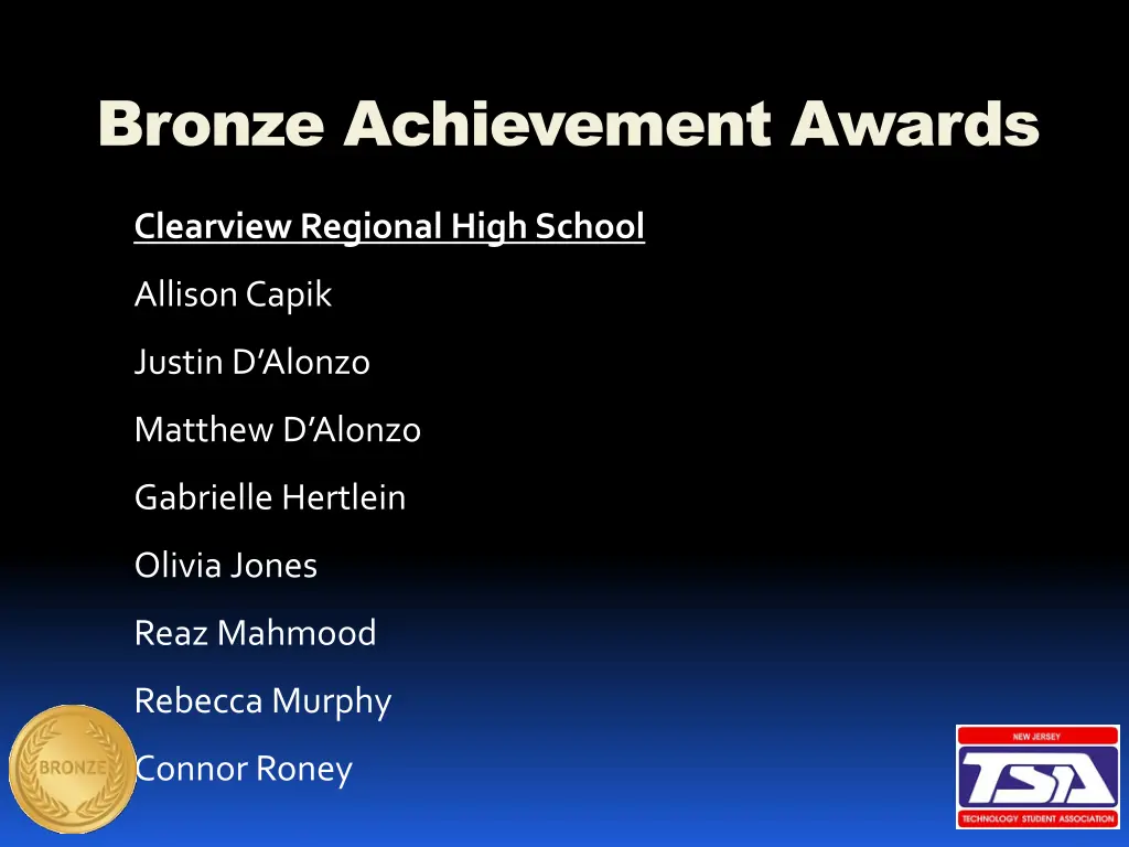 bronze achievement awards 2