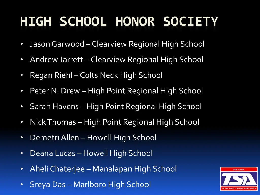 high school honor society