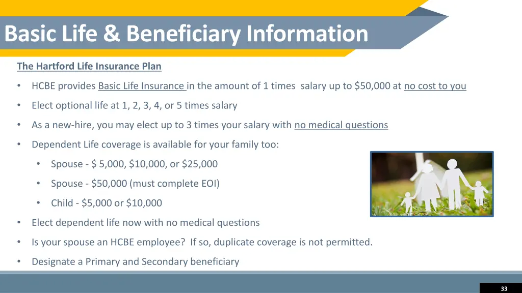 basic life beneficiary information