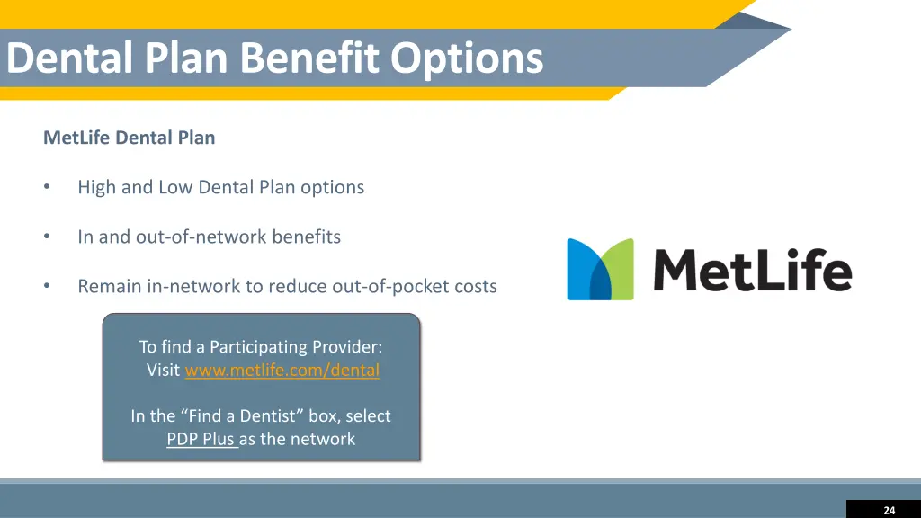 dental plan benefit options