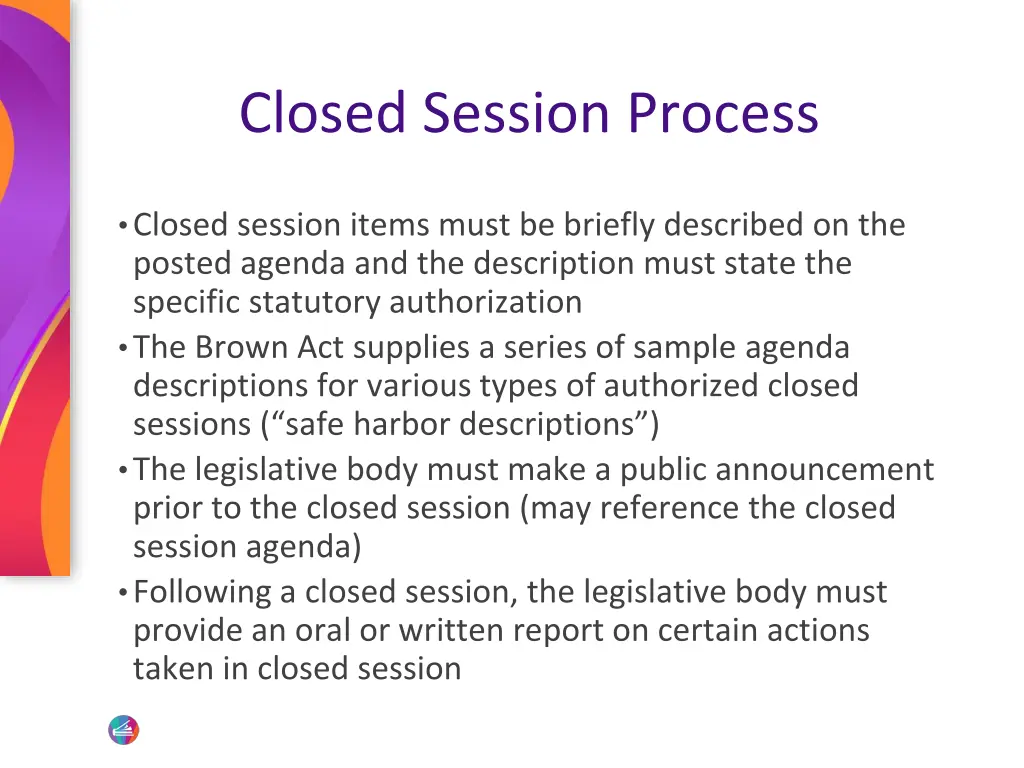 closed session process