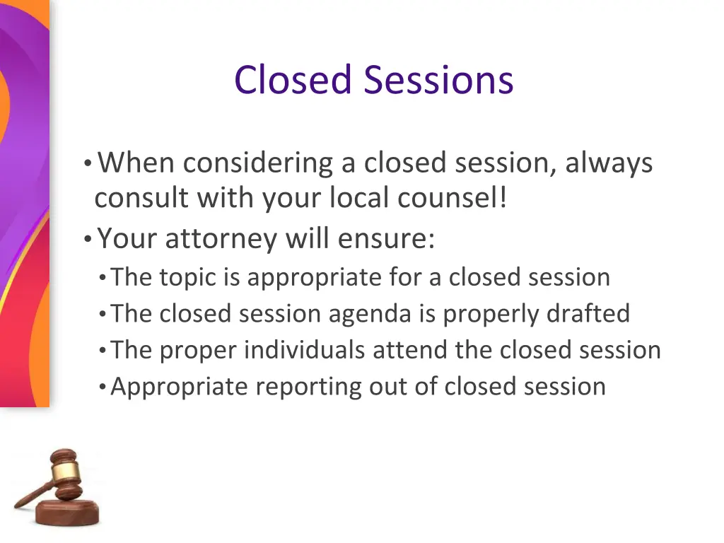 closed sessions 1