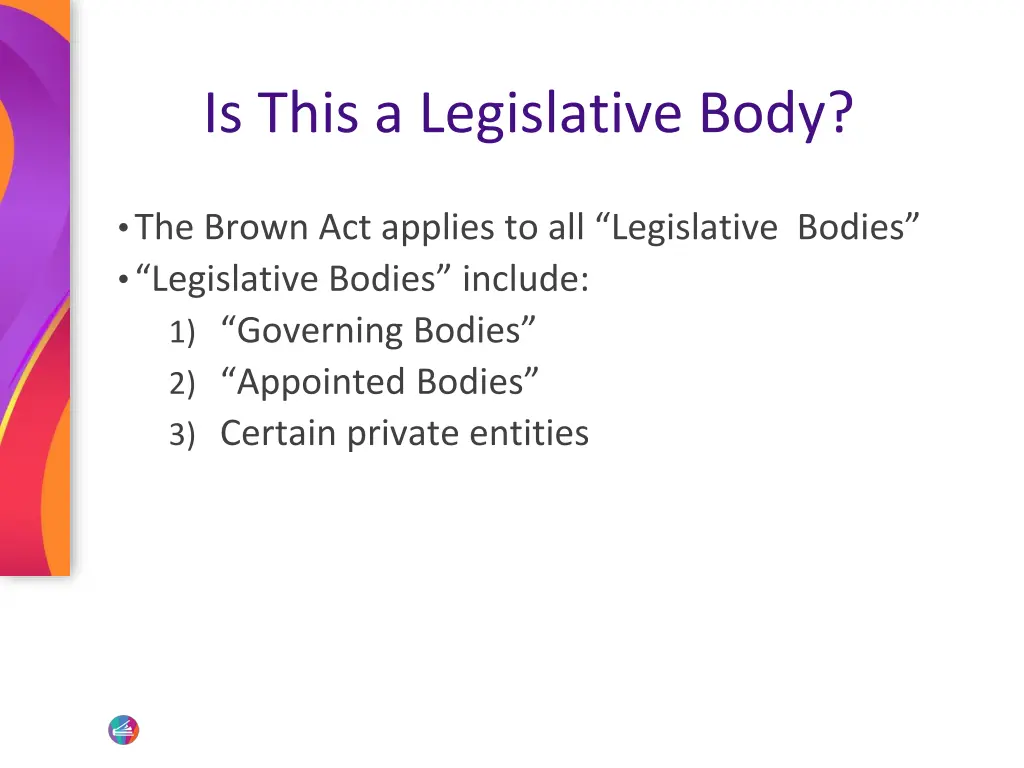 is this a legislative body