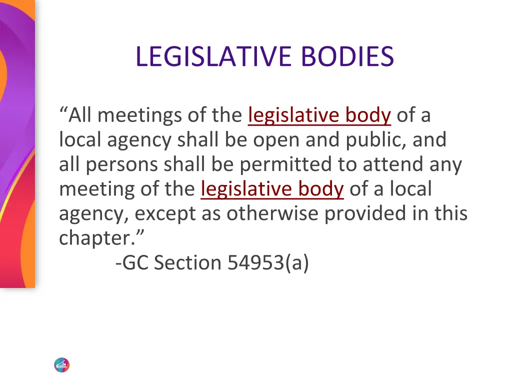 legislative bodies