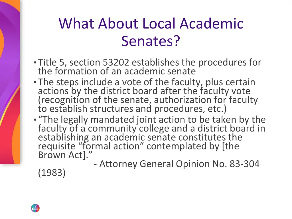 what about local academic senates 3