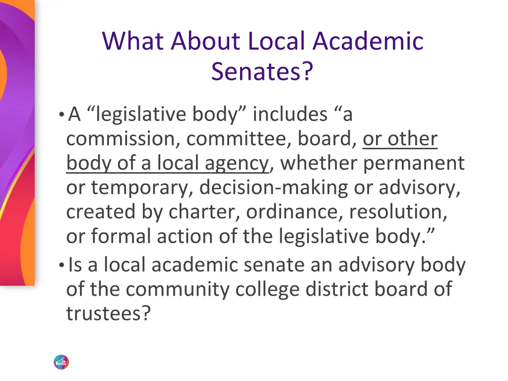 what about local academic senates