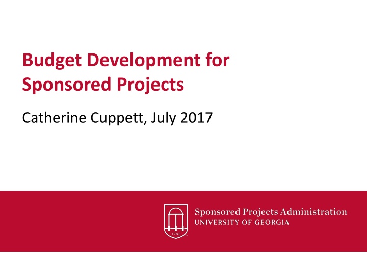 budget development for sponsored projects