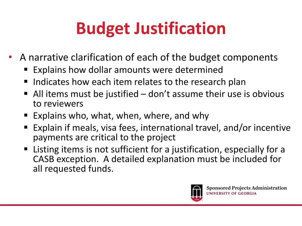 budget justification