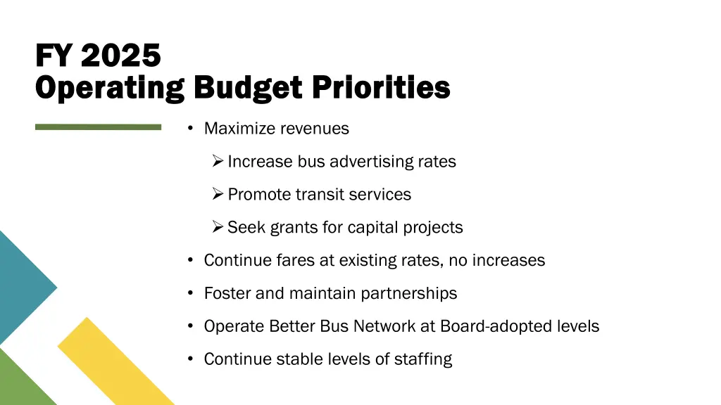 fy 2025 fy 2025 operating budget priorities