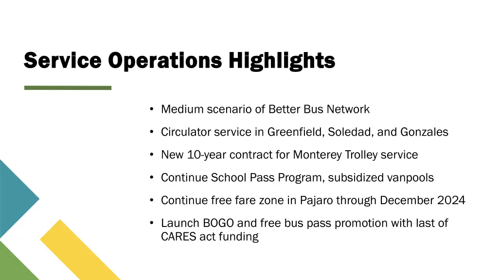 service operations highlights service operations