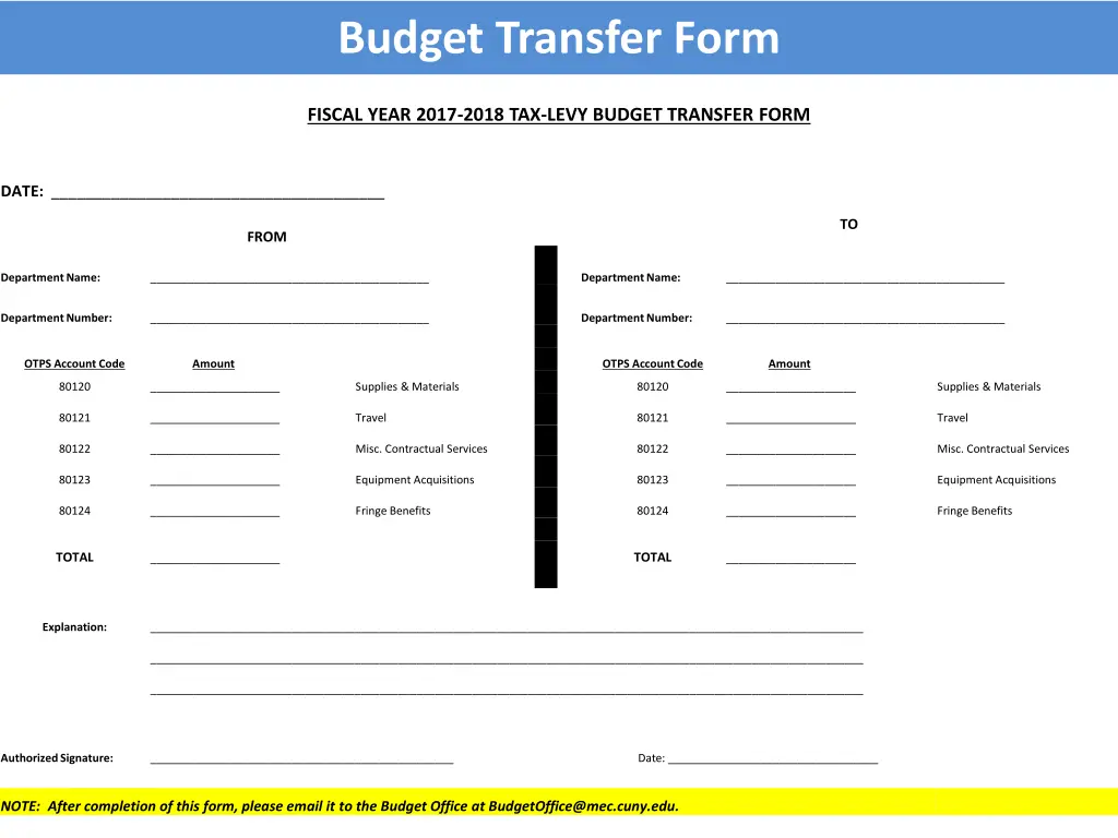 budget transfer form