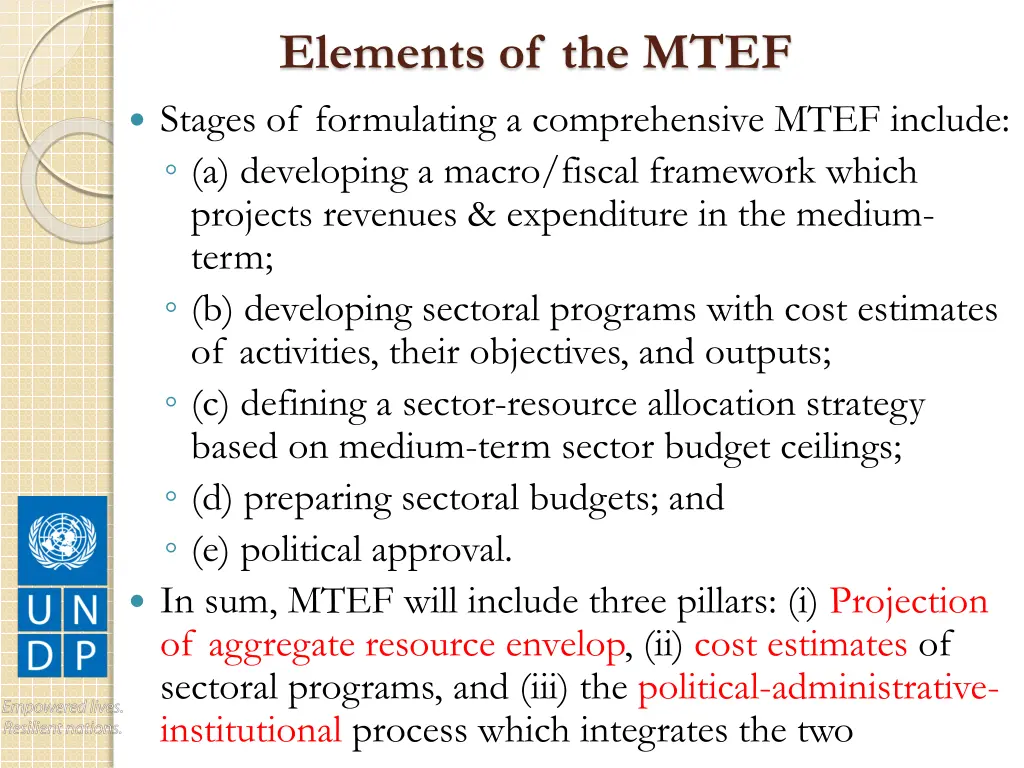 elements of the mtef stages of formulating