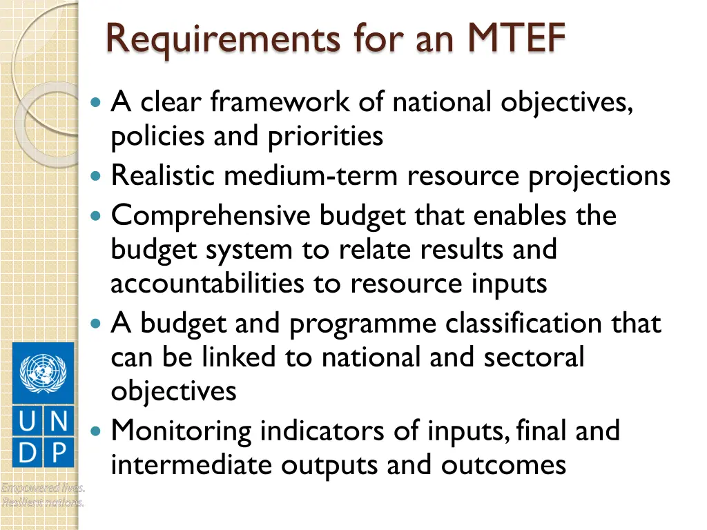 requirements for an mtef