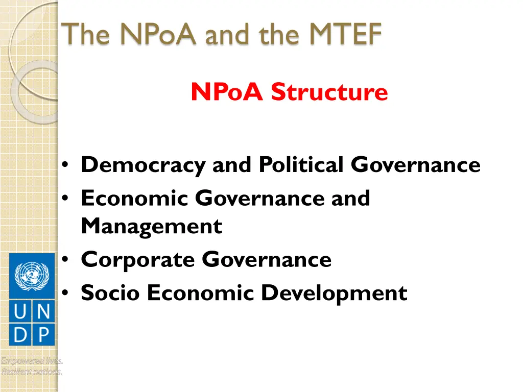 the npoa and the mtef