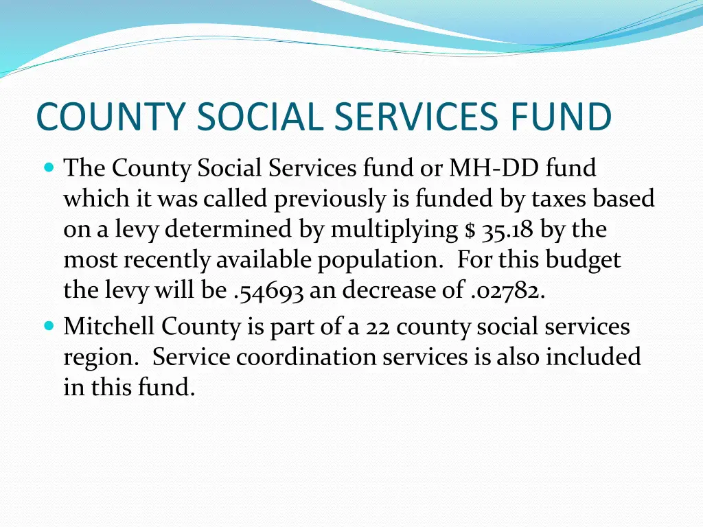 county social services fund