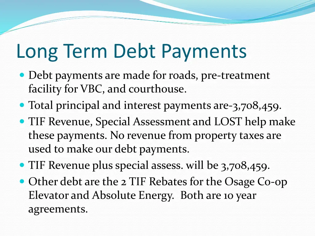 long term debt payments