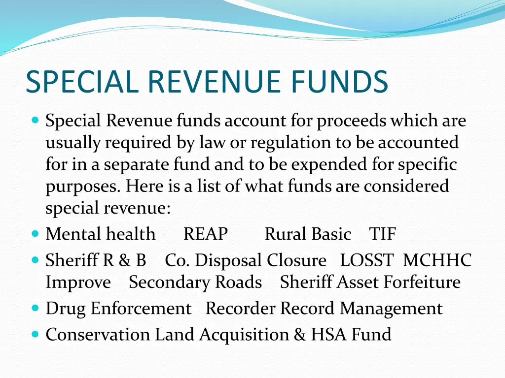 special revenue funds