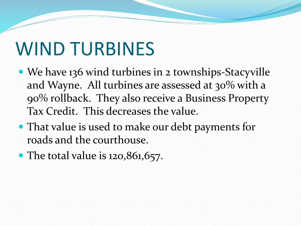 wind turbines