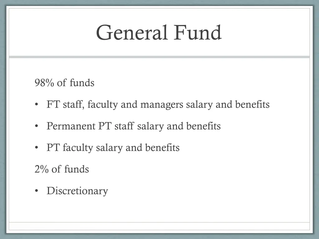 general fund