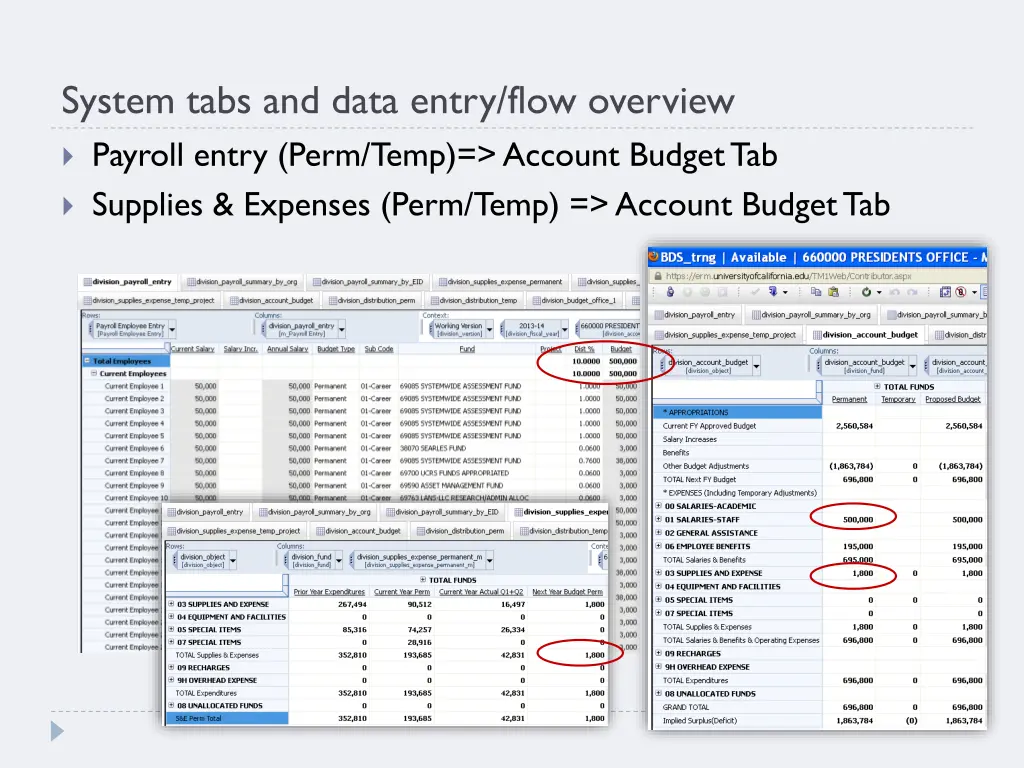 system tabs and data entry flow overview payroll