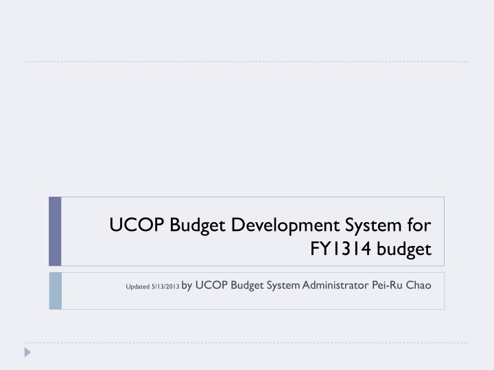 ucop budget development system for