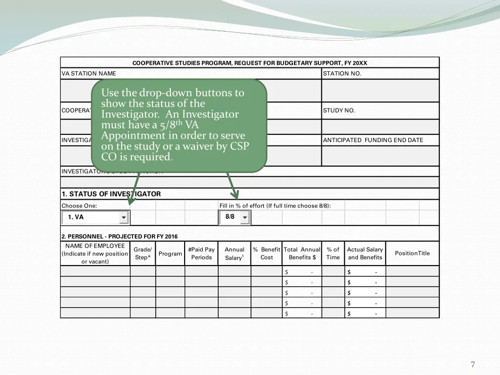 cooperative studies program request for budgetary 1