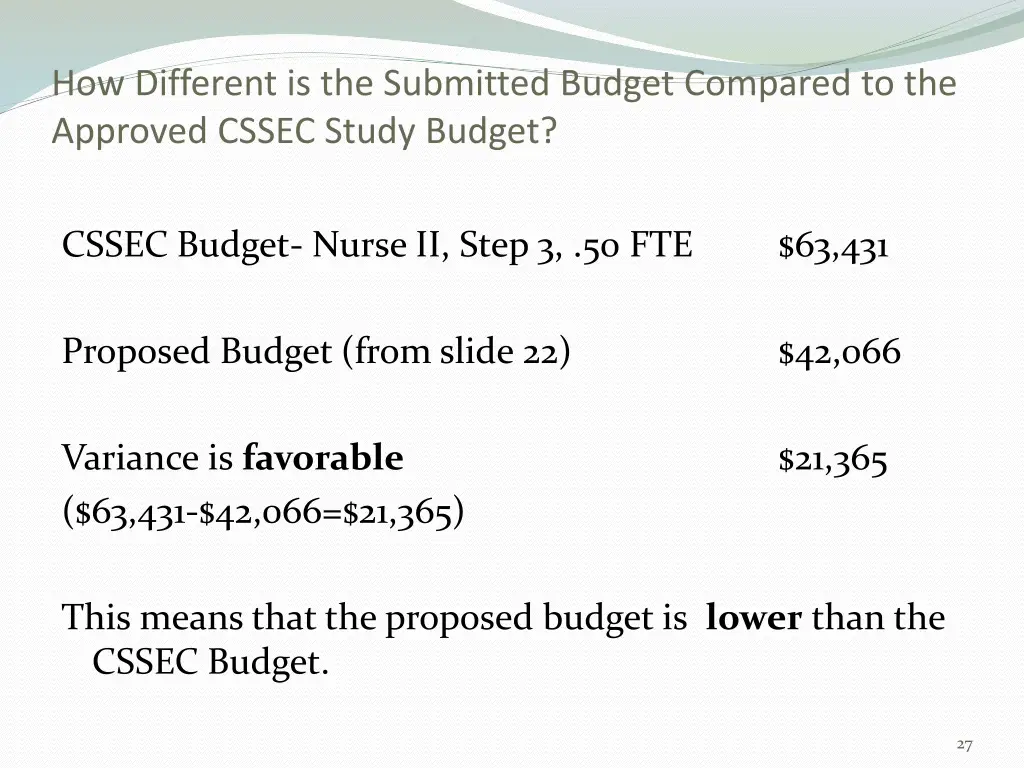 how different is the submitted budget compared