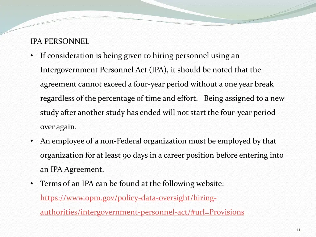 ipa personnel