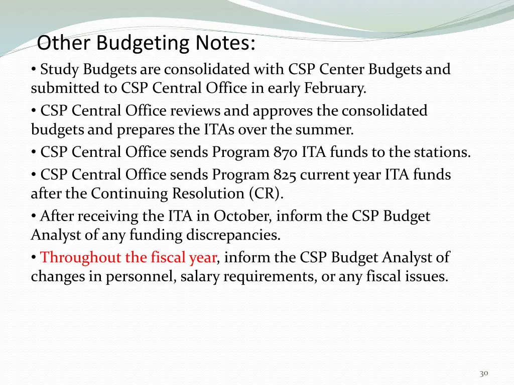 other budgeting notes study budgets