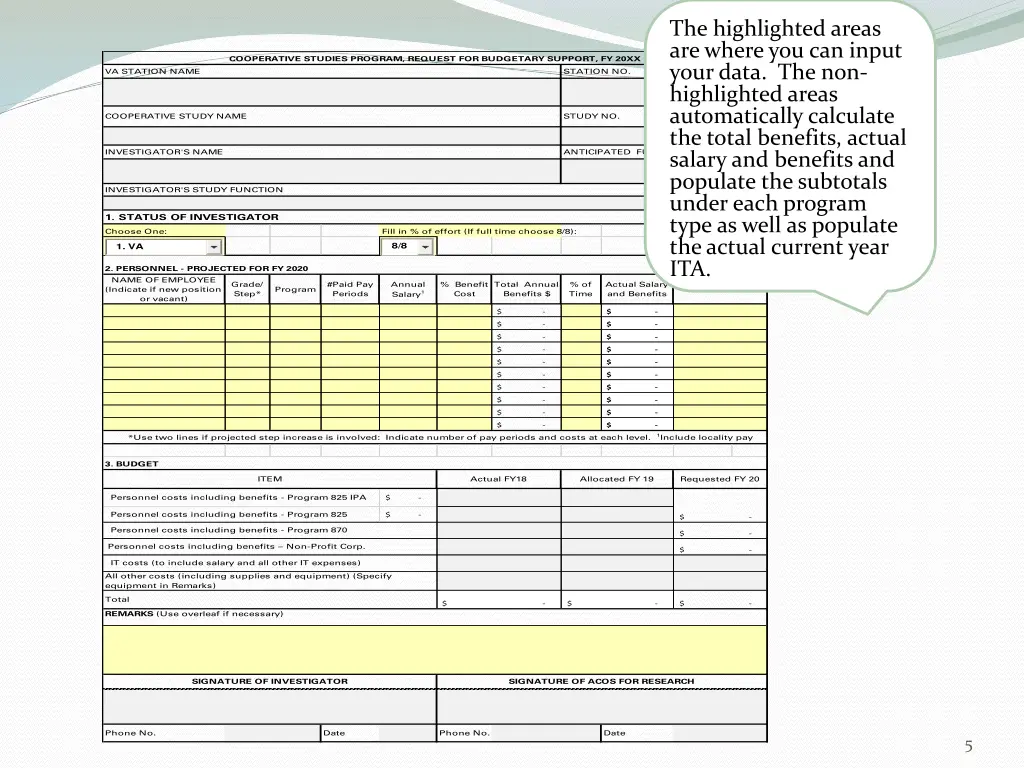 the highlighted areas are where you can input