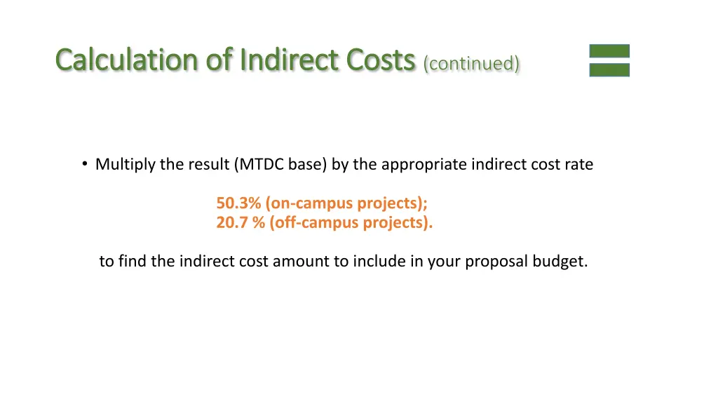 calculation of indirect costs calculation 1