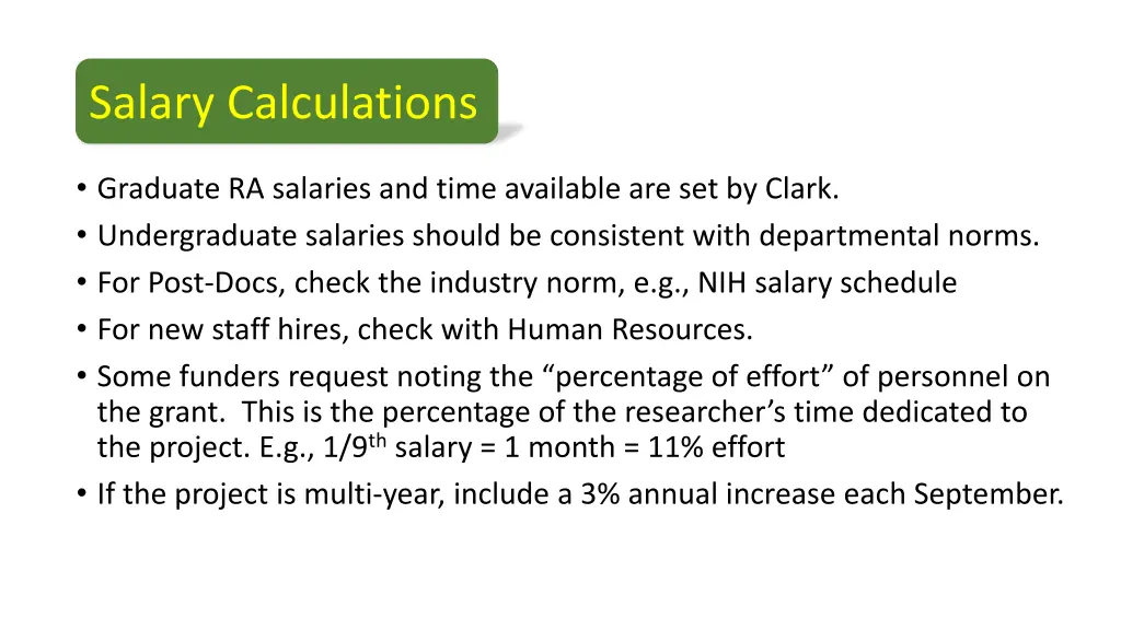 salary calculations